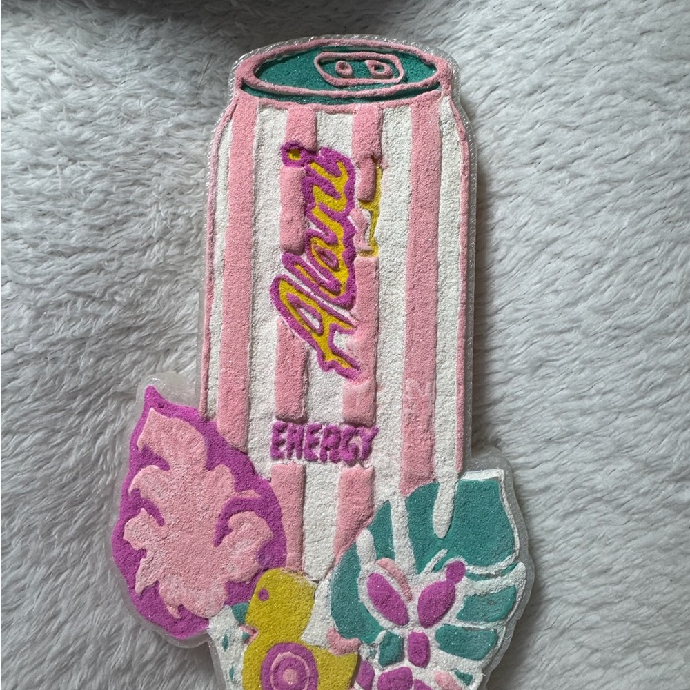 Pink and White Striped Energy Drink Freshie